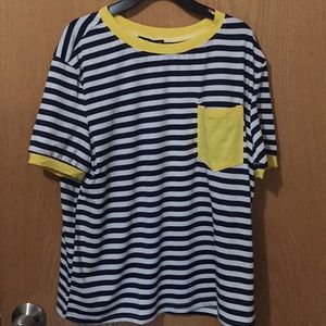 Shein Striped Top Short Sleeve Size L for Women’s